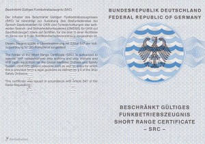 Amtliches Dokument das den Erwerb des SRC bestätigt.